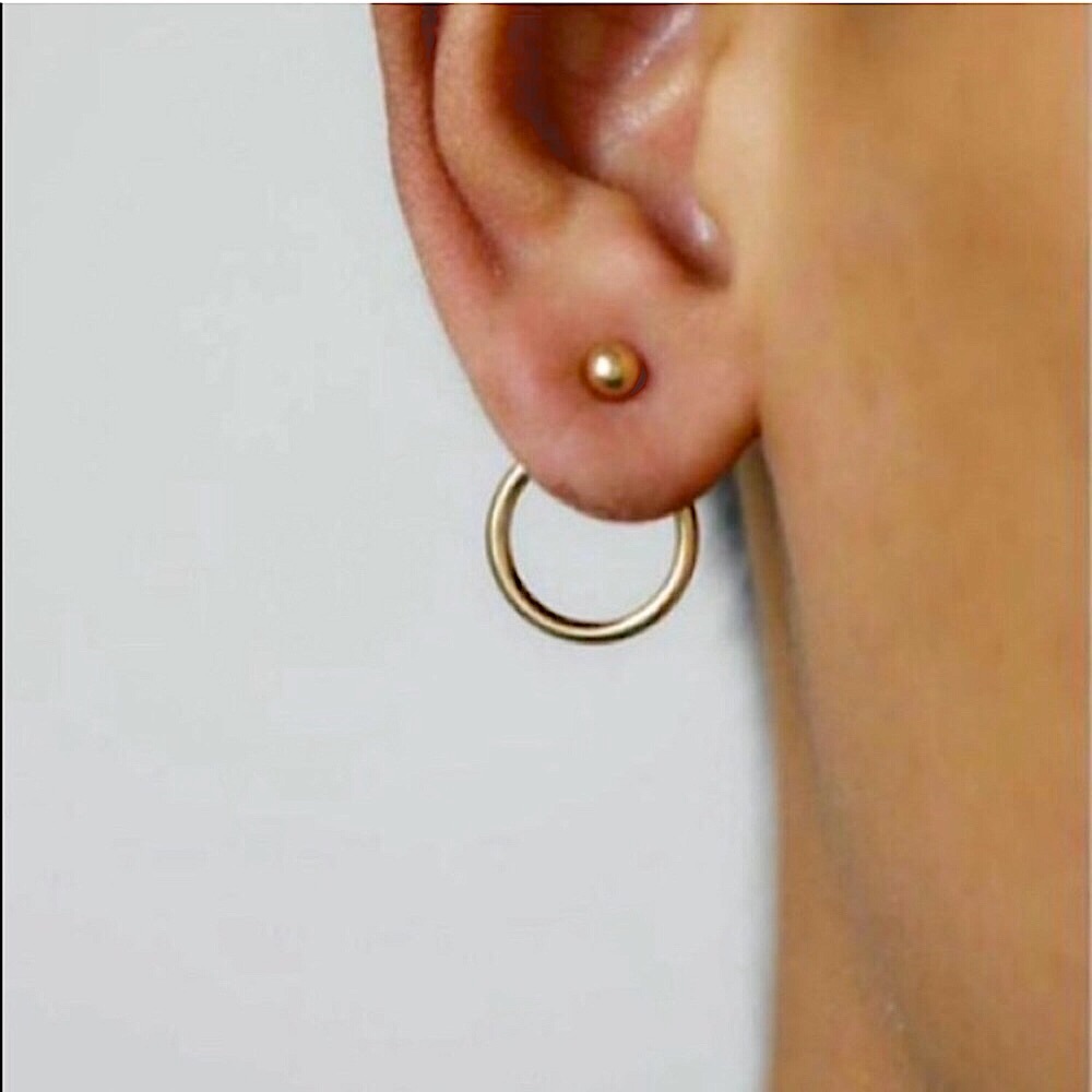 ⚜️𝟯𝟬%𝗢𝗙𝗙 𝗯𝘂𝗻𝗱𝗹𝗲𝘀 𝟯+⚜️ NEW Gold Round Jacket Earrings - Picture 5 of 10